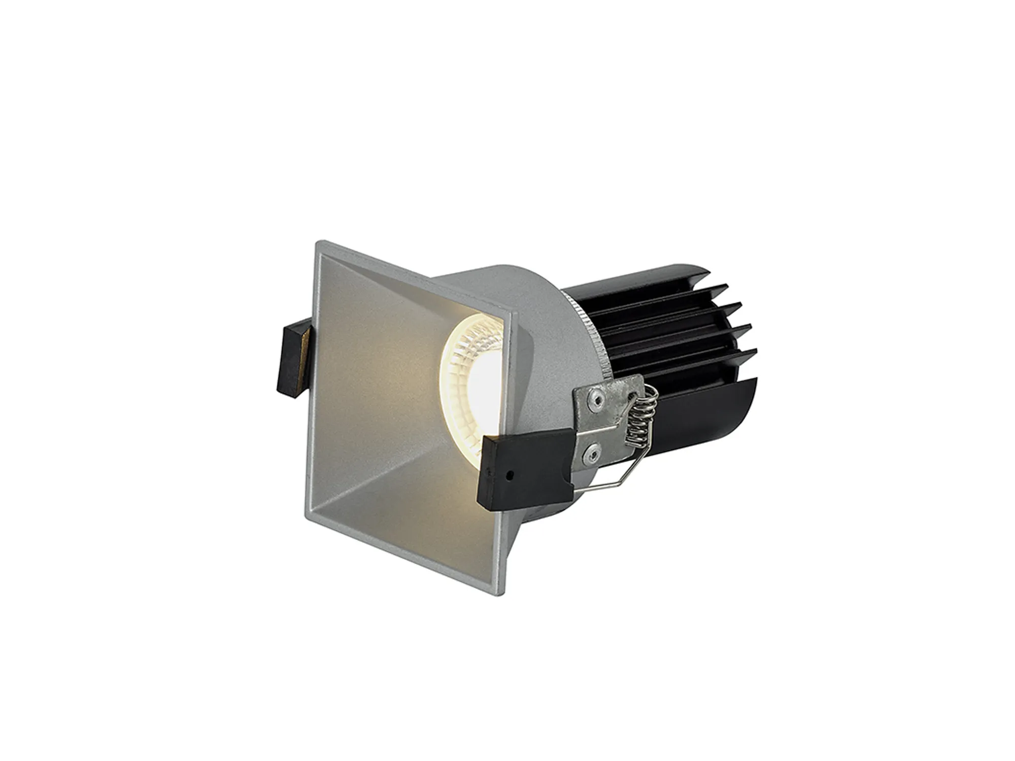 DM201964  Biox 12 Tridonic powered 12W 2700K 1200lm 12° CRI>90 LED Engine  Silver Square Fixed Recessed Spotlight, IP20